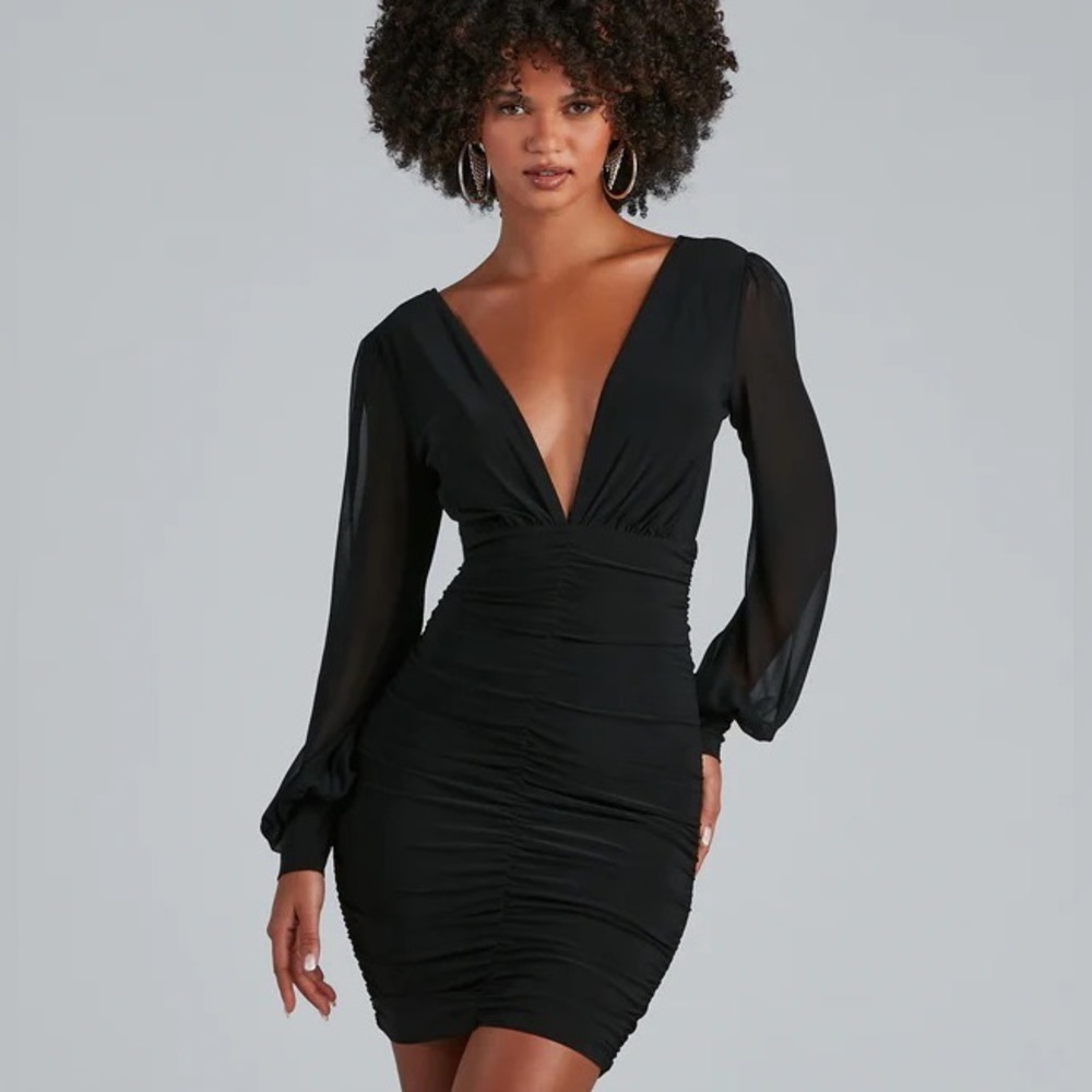Windsor Amaria Formal Ruched Chiffon Mini Dress
